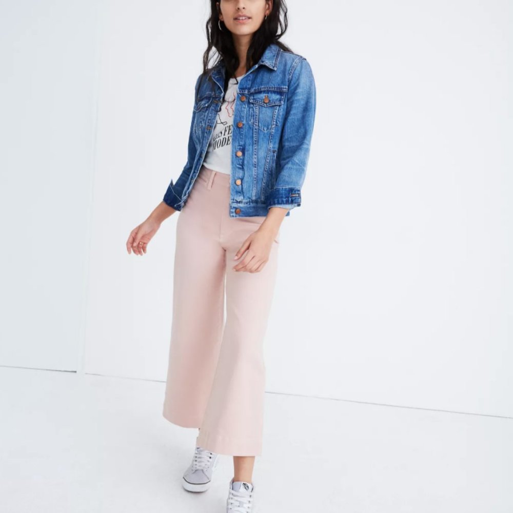 MADEWELL PETITE EMMETT WIDE-LEG CROP PANTS